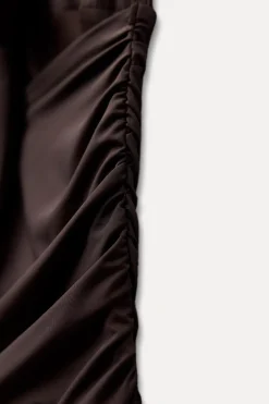 TOP POLIAMIDA HALTER FRUNCE