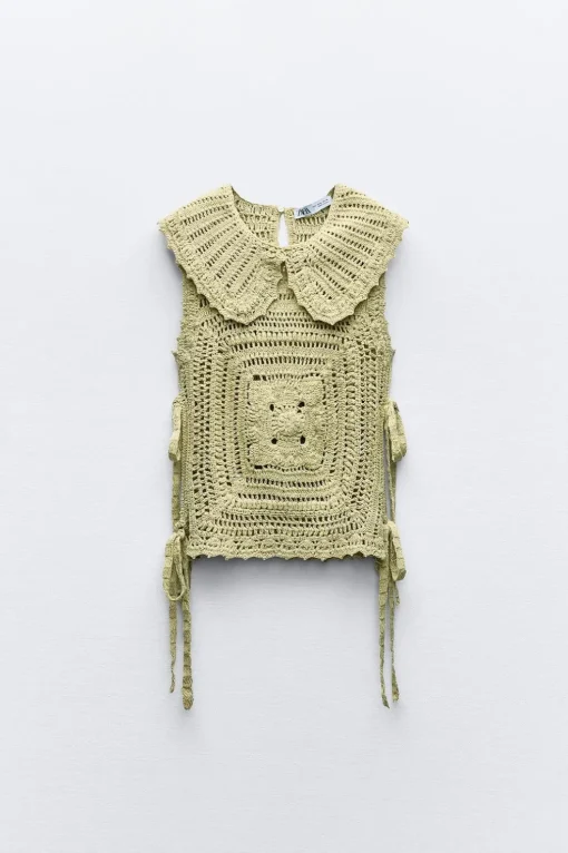TOP PUNTO CROCHET LAZOS LATERALES