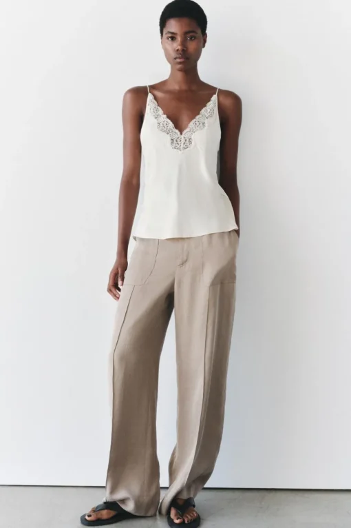 TOP SATINADO ENCAJE ZW COLLECTION