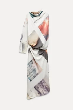 VESTIDO ASIMÉTRICO ESTAMPADO ZW COLLECTION