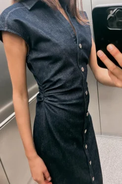 VESTIDO CAMISERO ENTALLADO MIDI