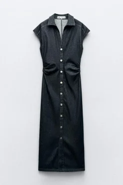 VESTIDO CAMISERO ENTALLADO MIDI