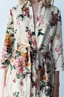 VESTIDO CAMISERO LINO 100% ZW COLLECTION