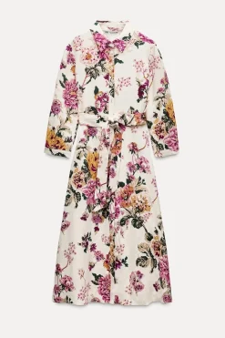 VESTIDO CAMISERO LINO 100% ZW COLLECTION