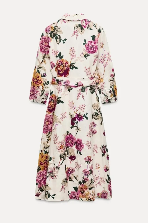VESTIDO CAMISERO LINO 100% ZW COLLECTION