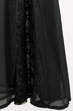 VESTIDO COMBINADO BORDADO ABALORIOS