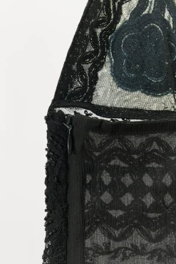 VESTIDO COMBINADO BORDADO ABALORIOS
