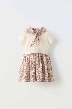 VESTIDO COMBINADO CON BANDANA ANIMAL PRINT