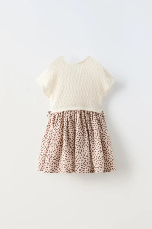 VESTIDO COMBINADO CON BANDANA ANIMAL PRINT