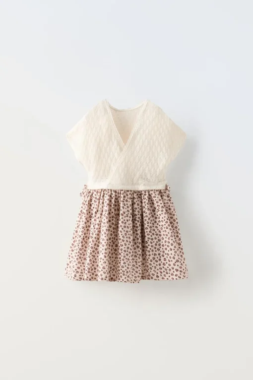 VESTIDO COMBINADO CON BANDANA ANIMAL PRINT