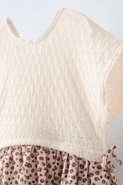 VESTIDO COMBINADO CON BANDANA ANIMAL PRINT