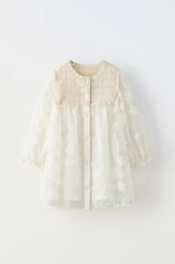 VESTIDO COMBINADO CROCHET Y BORDADOS