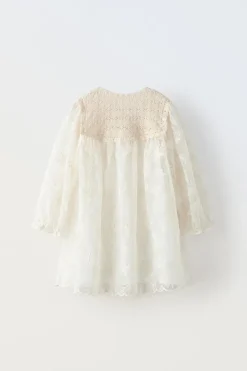 VESTIDO COMBINADO CROCHET Y BORDADOS