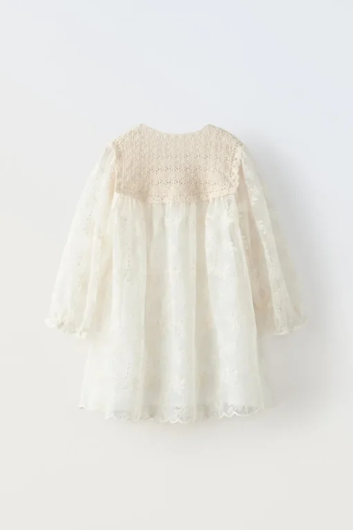 VESTIDO COMBINADO CROCHET Y BORDADOS
