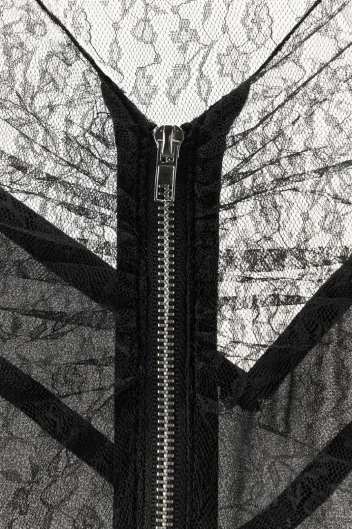 VESTIDO COMBINADO ENCAJE ABALORIOS