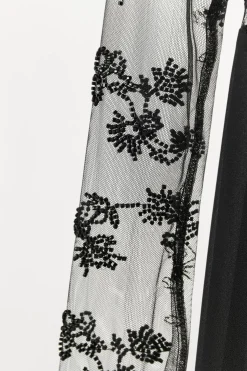 VESTIDO COMBINADO ENCAJE ABALORIOS