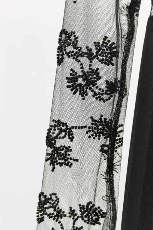 VESTIDO COMBINADO ENCAJE ABALORIOS
