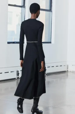 VESTIDO COMBINADO PESPUNTES