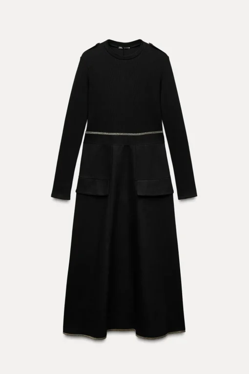 VESTIDO COMBINADO PESPUNTES