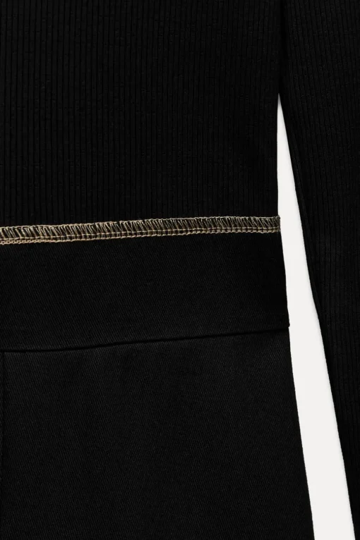 VESTIDO COMBINADO PESPUNTES