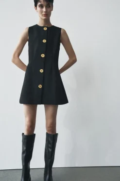 VESTIDO CORTO BOTONES