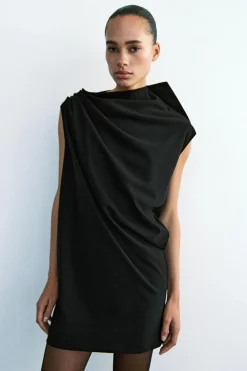 VESTIDO CORTO DRAPEADO