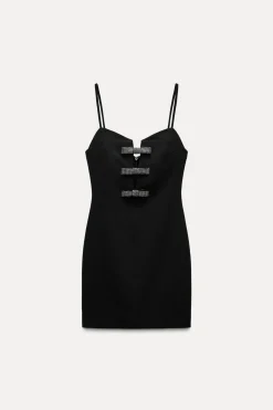 VESTIDO CORTO LAZOS BRILLOS