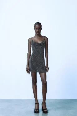 VESTIDO CORTO TUL BRILLOS