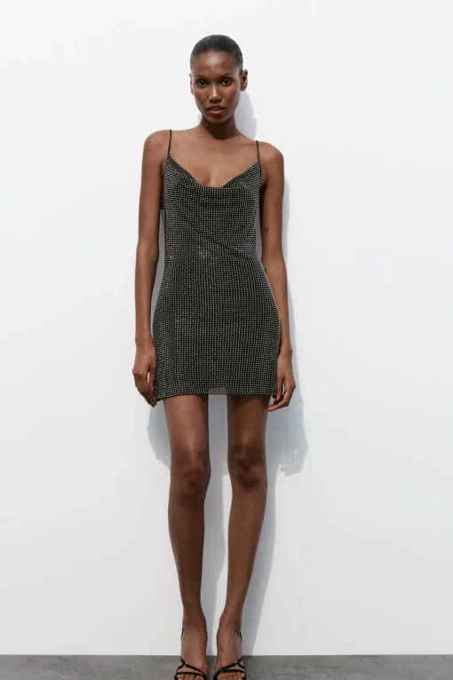 VESTIDO CORTO TUL BRILLOS