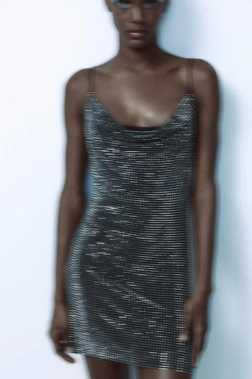 VESTIDO CORTO TUL BRILLOS