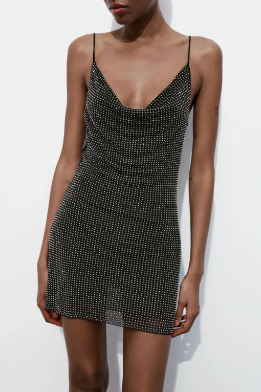 VESTIDO CORTO TUL BRILLOS