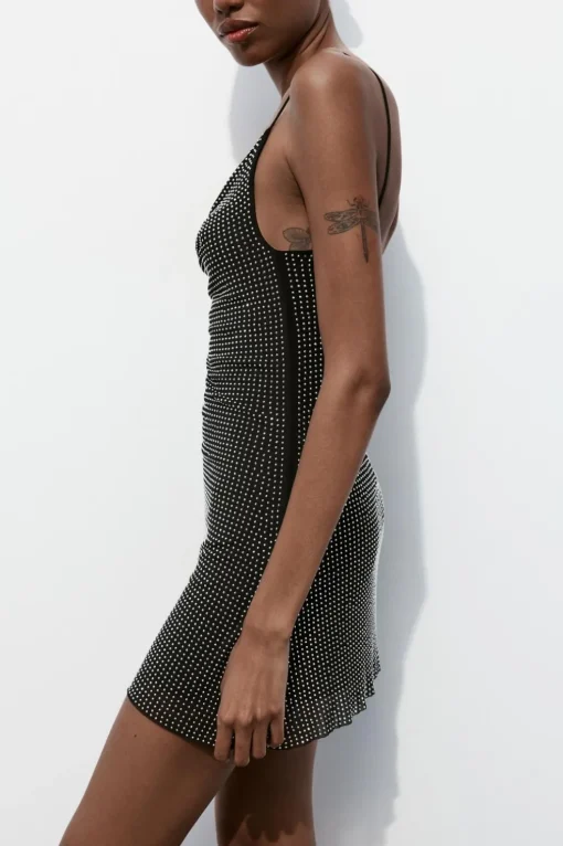 VESTIDO CORTO TUL BRILLOS
