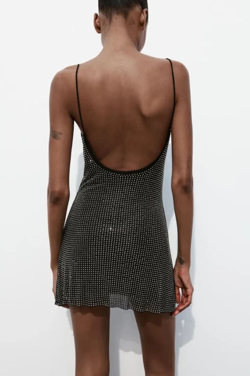 VESTIDO CORTO TUL BRILLOS