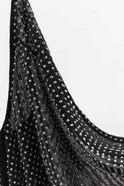 VESTIDO CORTO TUL BRILLOS