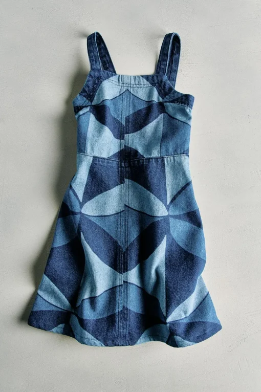 VESTIDO DENIM ESTAMPADO GEOMÉTRICO - SEA NY