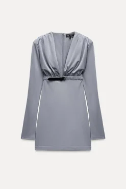 VESTIDO DRAPEADO CINTURÓN