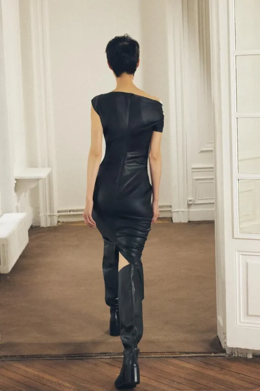 VESTIDO DRAPEADO EFECTO PIEL ZW COLLECTION