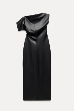 VESTIDO DRAPEADO EFECTO PIEL ZW COLLECTION