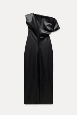 VESTIDO DRAPEADO EFECTO PIEL ZW COLLECTION