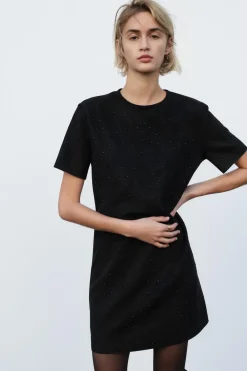 VESTIDO EFECTO ANTE BRILLOS