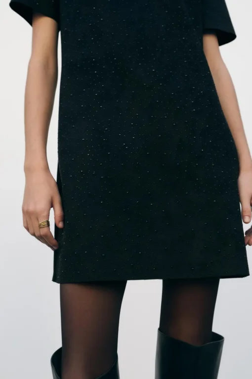 VESTIDO EFECTO ANTE BRILLOS