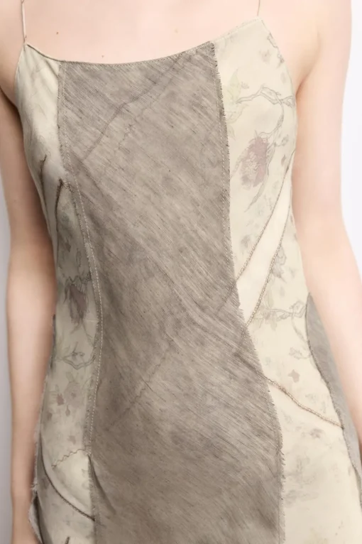 VESTIDO ESTAMPADO COMBINADO CINTAS