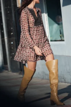 VESTIDO ESTAMPADO NIDO DE ABEJA