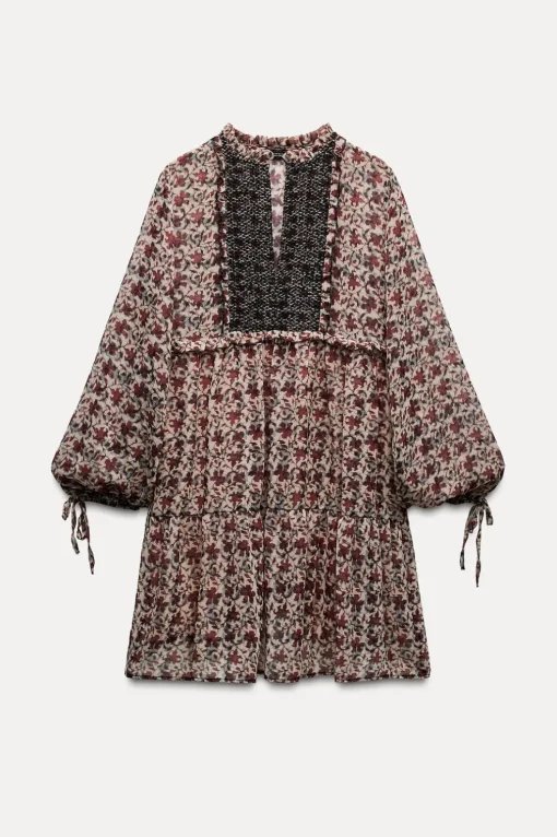 VESTIDO ESTAMPADO NIDO DE ABEJA