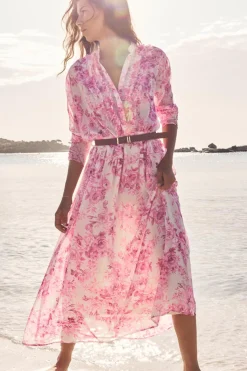 VESTIDO ESTAMPADO VOLANTES CINTURÓN