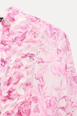 VESTIDO ESTAMPADO VOLANTES CINTURÓN