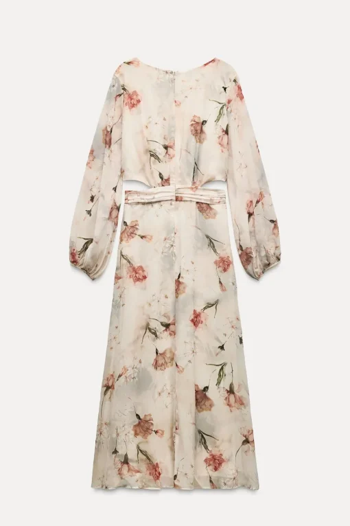 VESTIDO FLORES VOLANTES CUT OUT