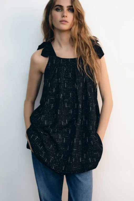 VESTIDO GLOBO TIRANTE LAZO