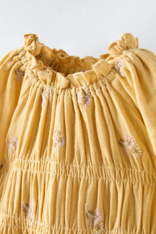 VESTIDO GOMAS BORDADO FLORES