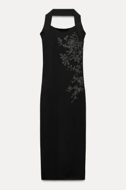 VESTIDO HALTER BRILLOS PUNTO STRETCH